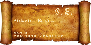Vidovics Renáta névjegykártya