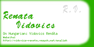 renata vidovics business card