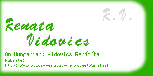renata vidovics business card